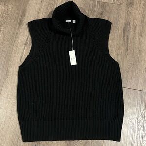GAP black sleeveless turtleneck style sweater.